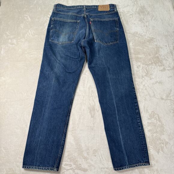VTG 1960s Levi’s 505 BIG E Denim Jeans 36x30 Talon 42 Made USA Dark Blue Rare - Picture 6 of 15